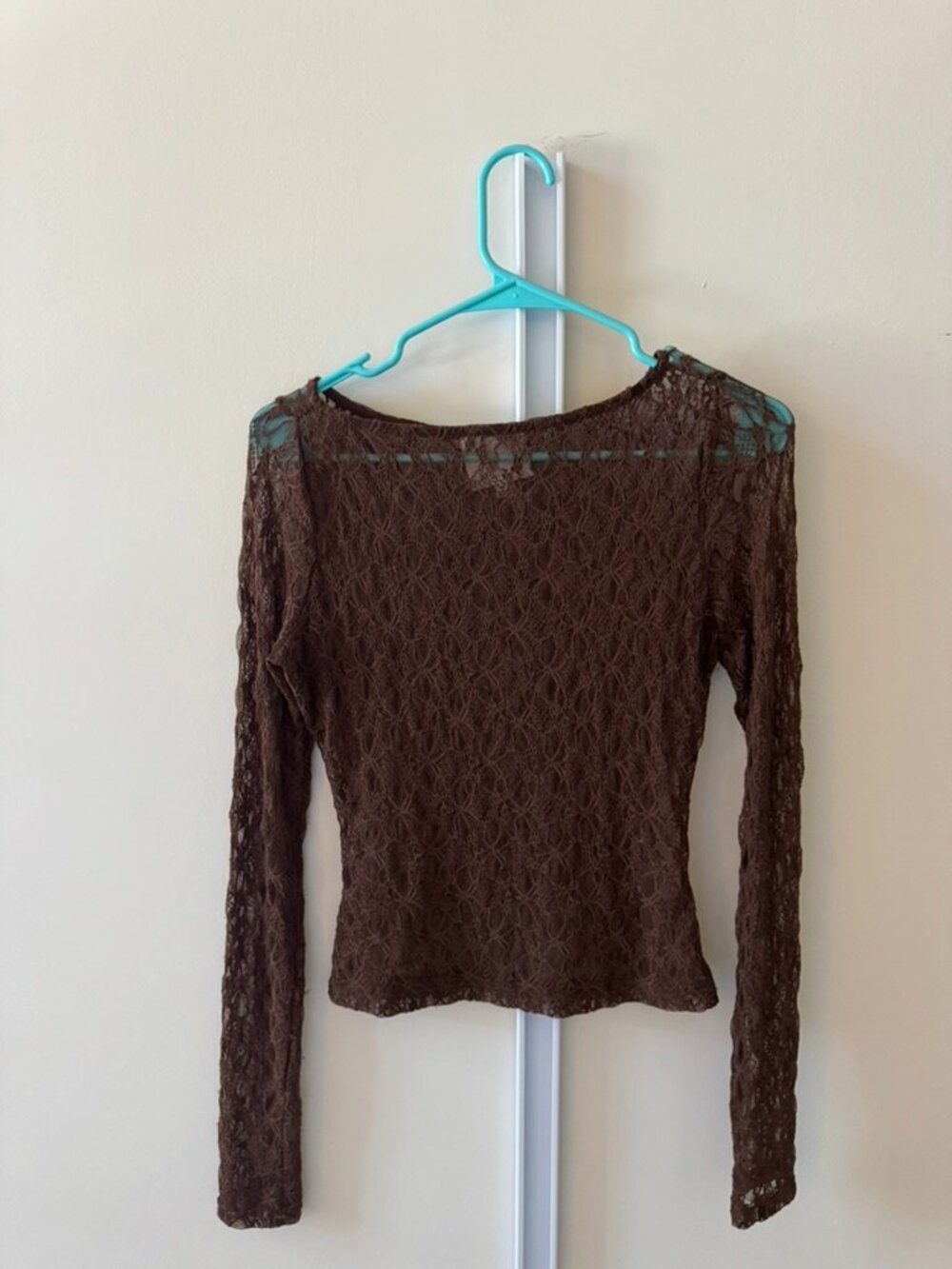 Reformation Adriano Lace Knit Top in Brown - Picture 2 of 3